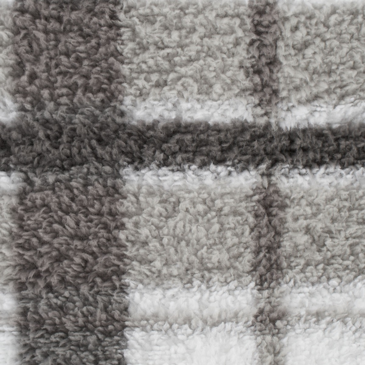 OHS Check Print Teddy Throw - Grey>