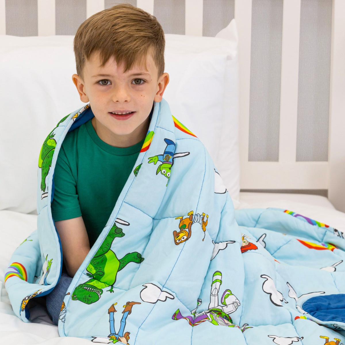 Disney Toy Story Rainbow Weighted Blanket Sky Blue 2kg