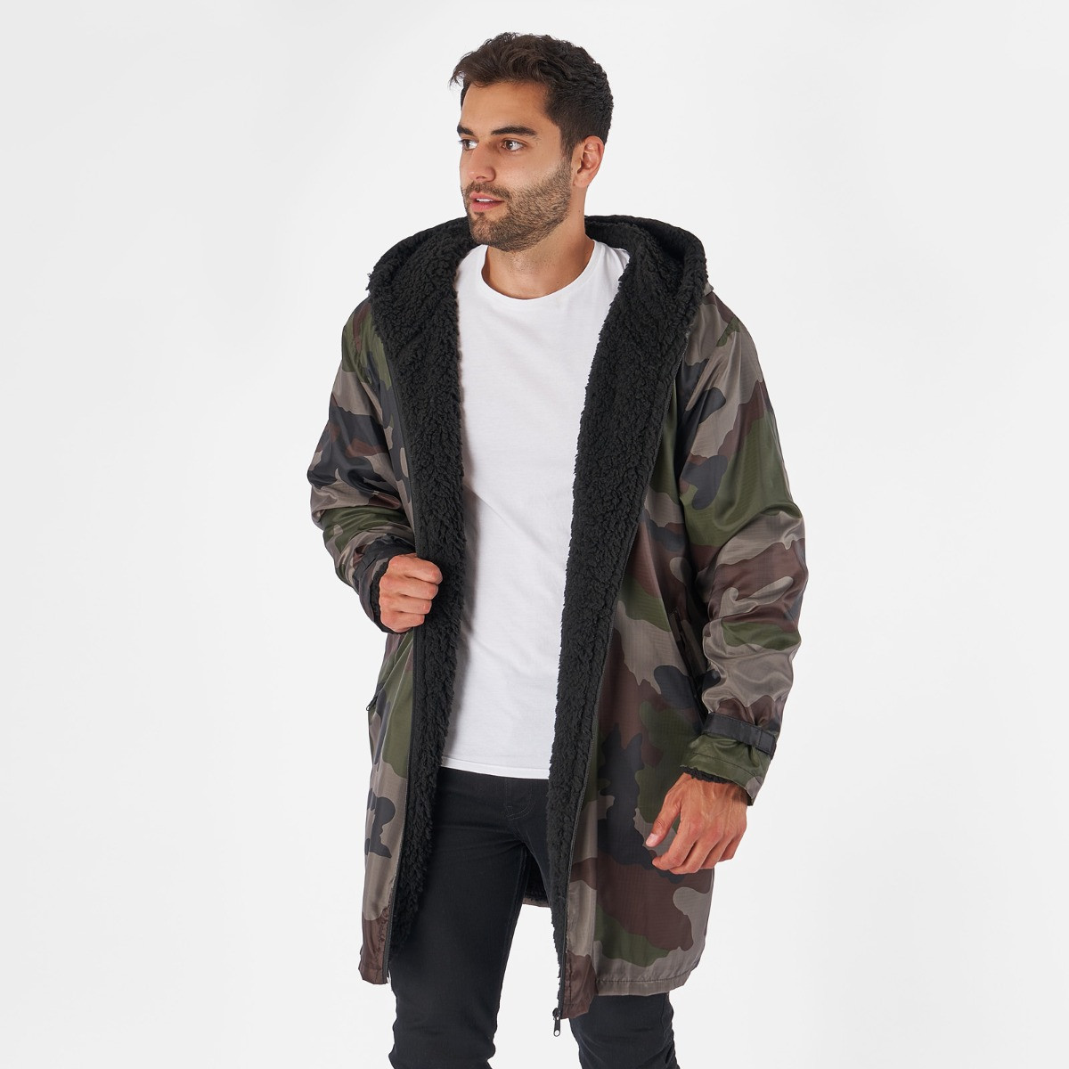 OHS Water Resistant Full Zip Changing Robe, Camo Khaki - S/M>