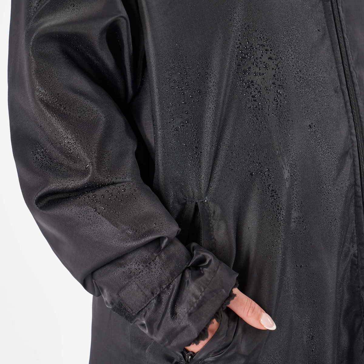 OHS Water Resistant Full Zip Changing Robe, Black - M/L>