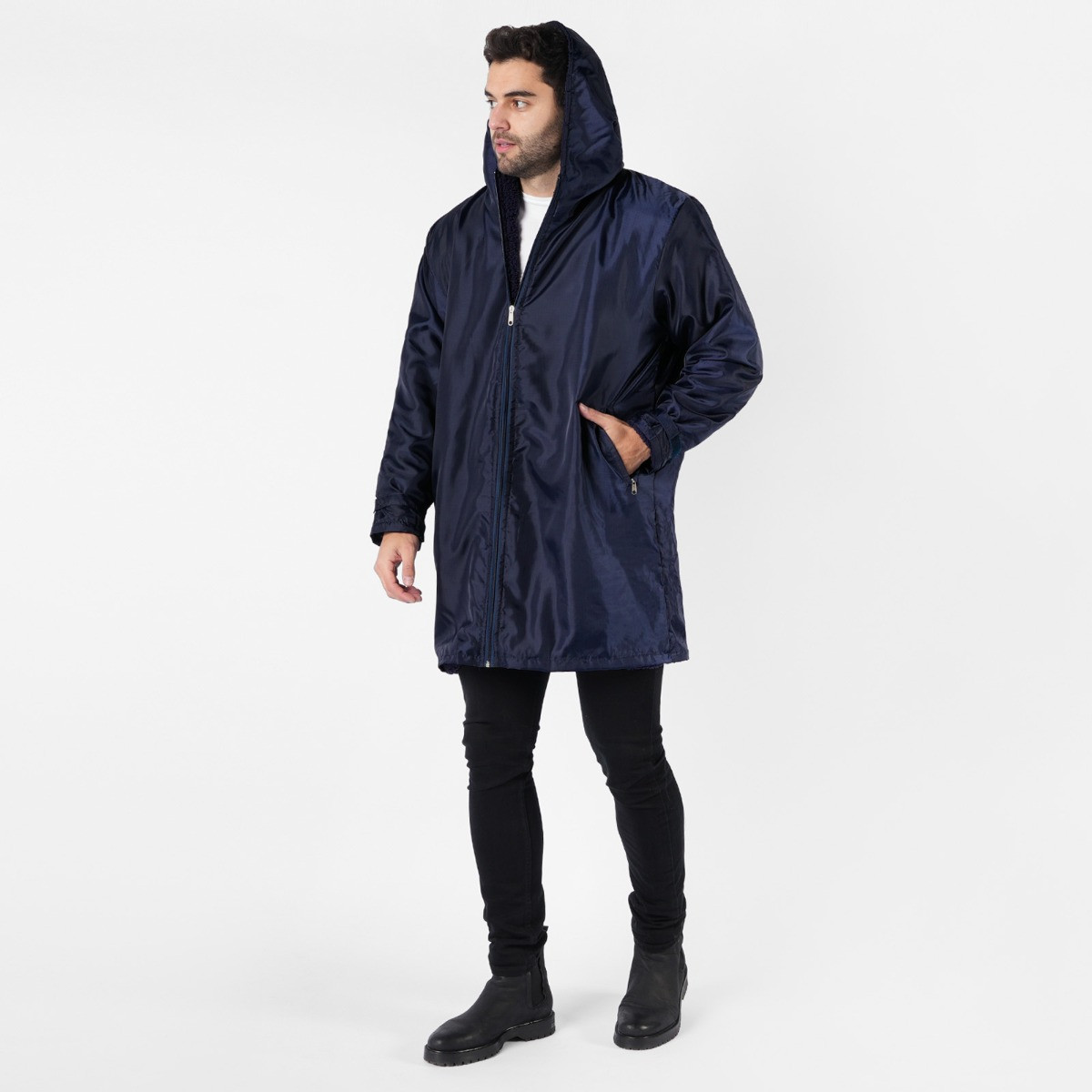 OHS Water Resistant Full Zip Changing Robe, Navy - M/L>