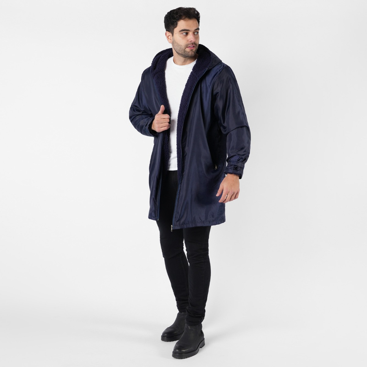 OHS Water Resistant Full Zip Changing Robe, Navy - M/L>