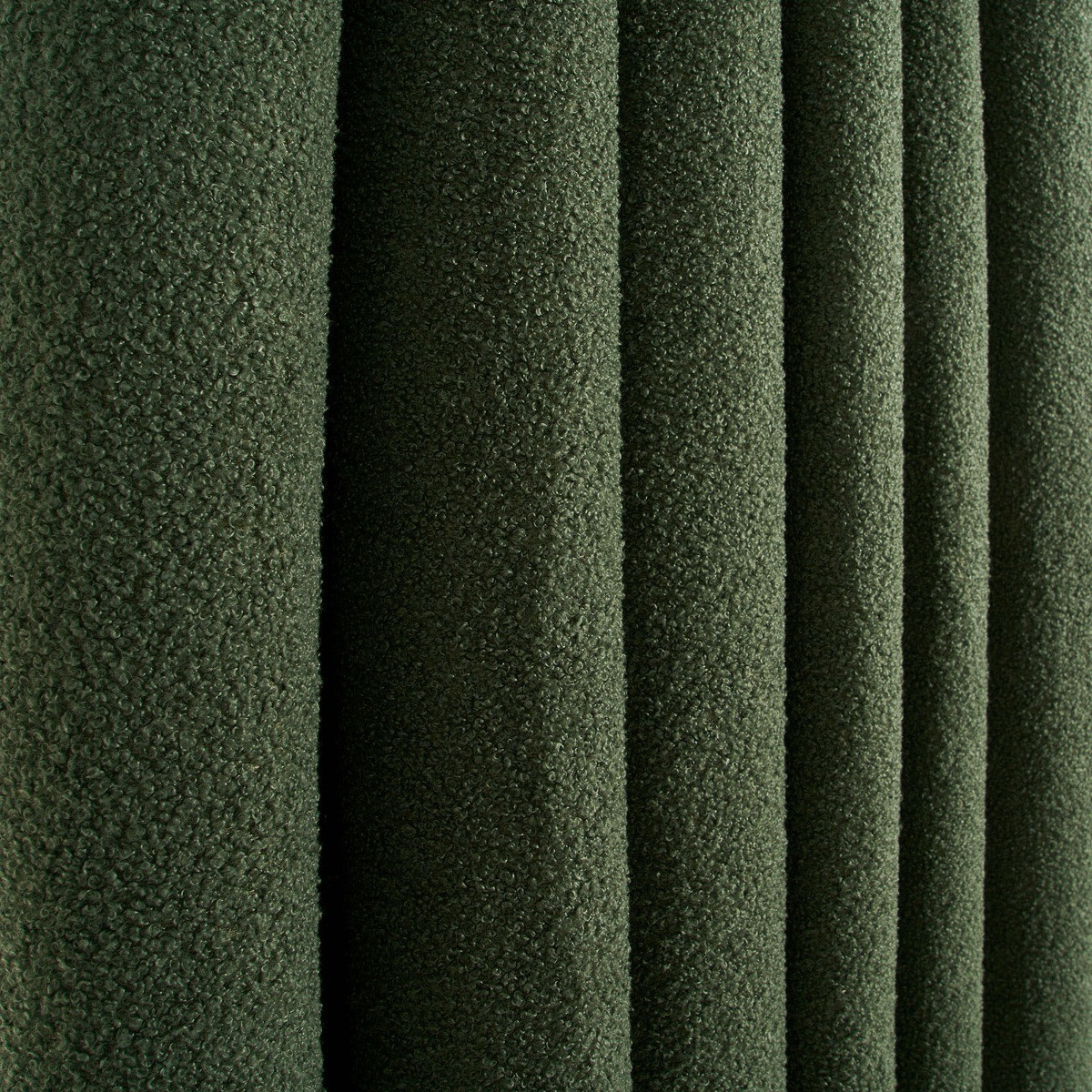 OHS Bouclé Pencil Pleat Curtains - Forest Green>