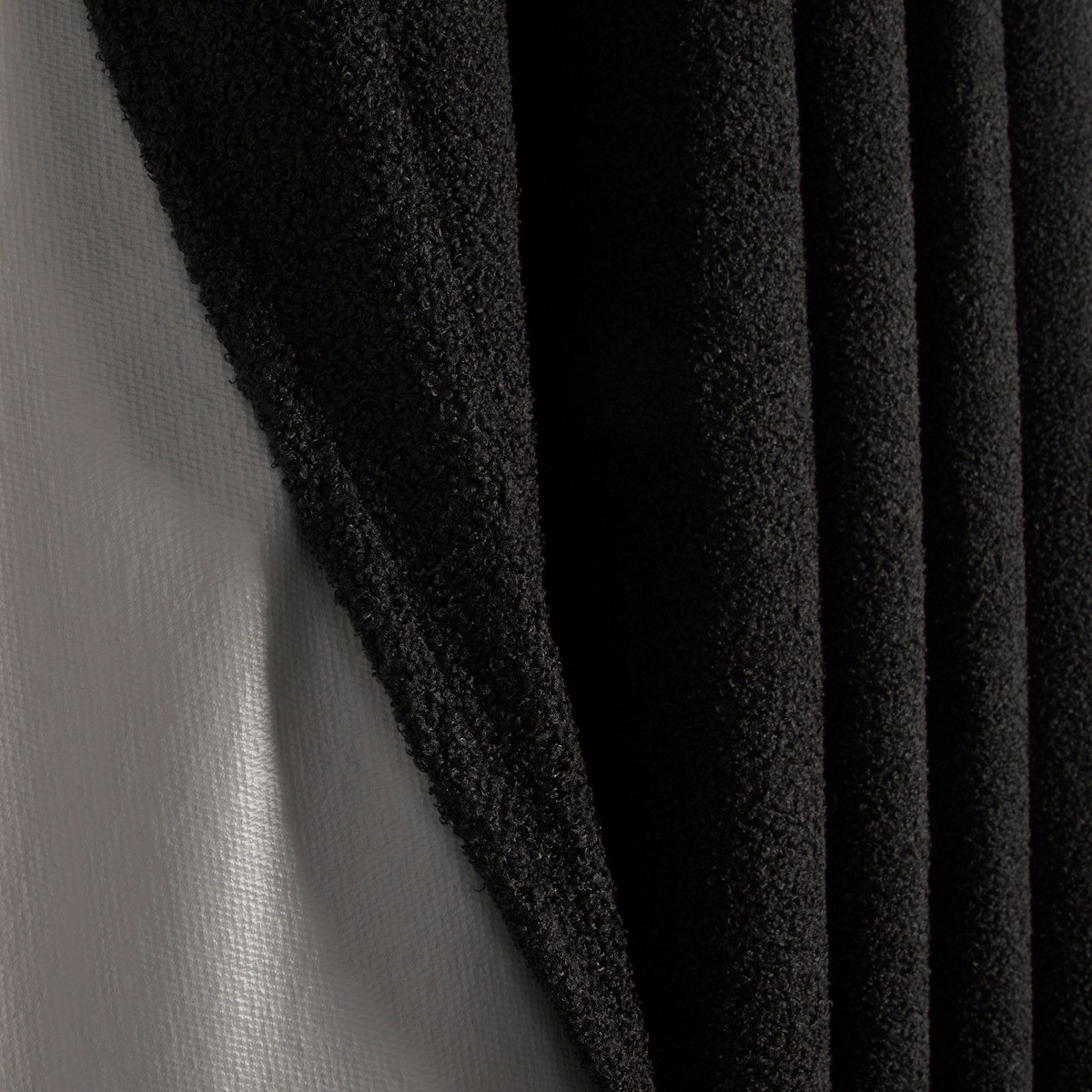 OHS Bouclé Eyelet Curtains, Black - 46 x 54">