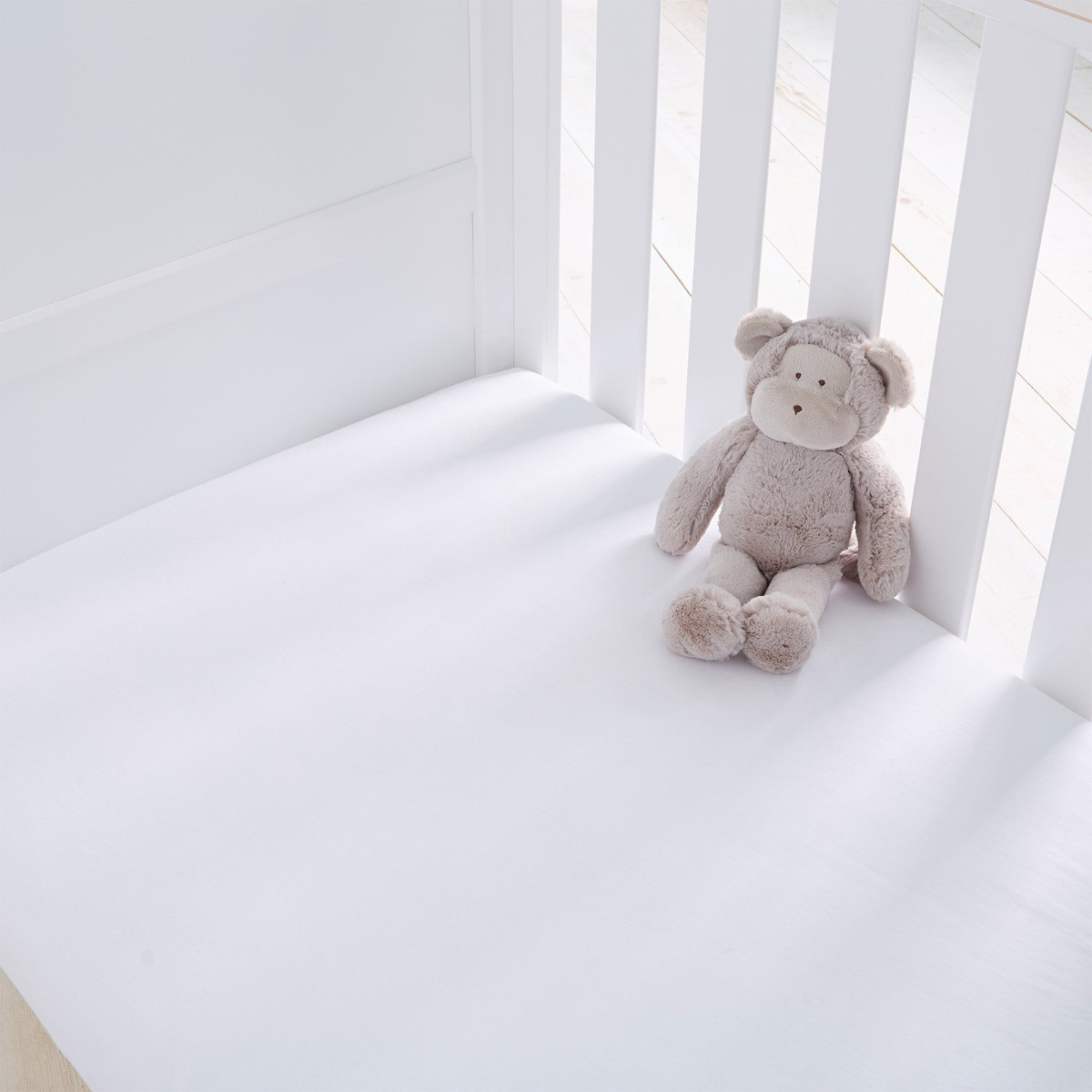 Silentnight Safe Nights 2 Pack Fitted Sheet, Cot Bed - White>