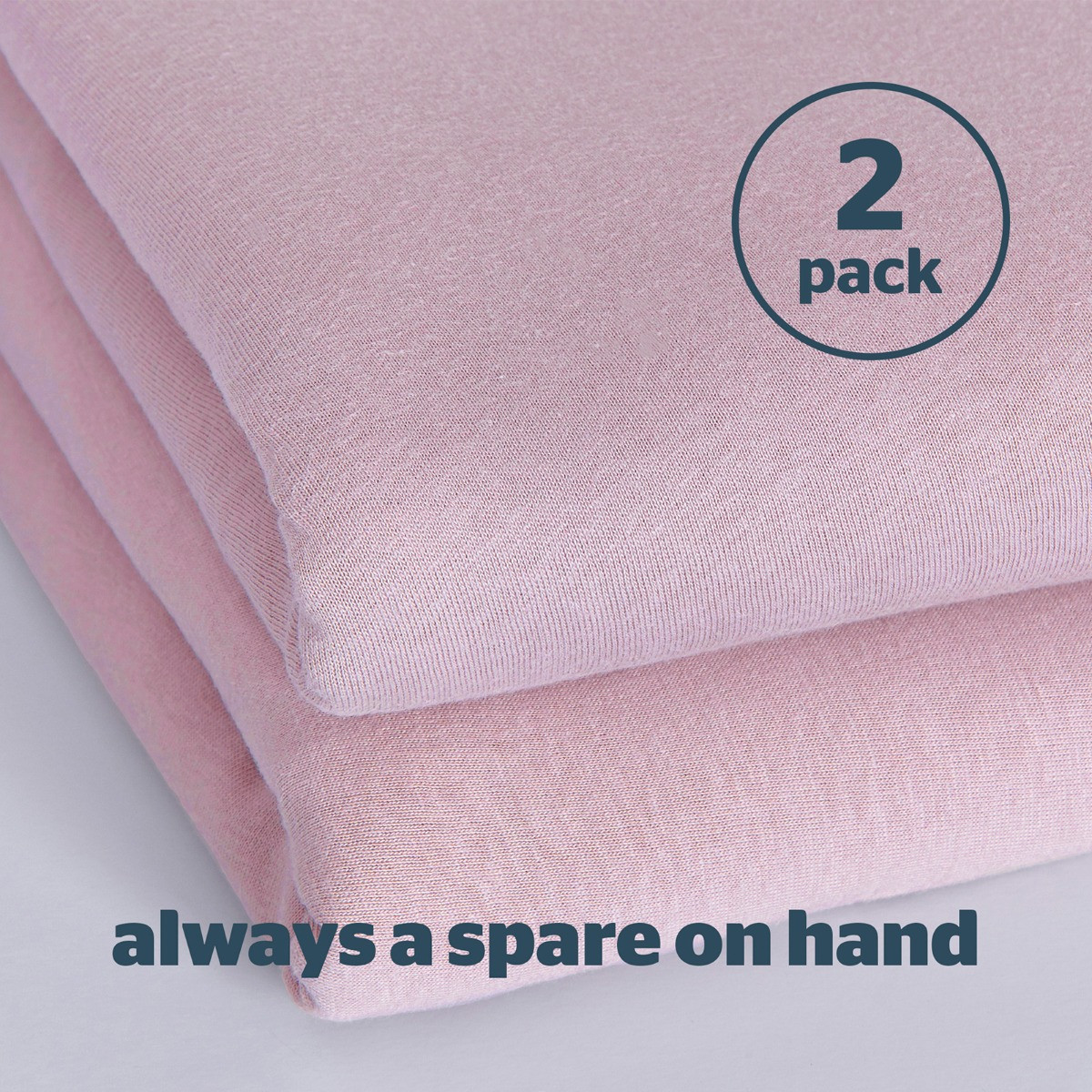 Silentnight Safe Nights 2 Pack Fitted Sheet, Cot - Pink>