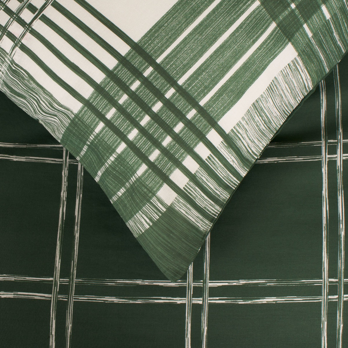 Dreamscene Autumnal Check Print Duvet Set - Forest Green>