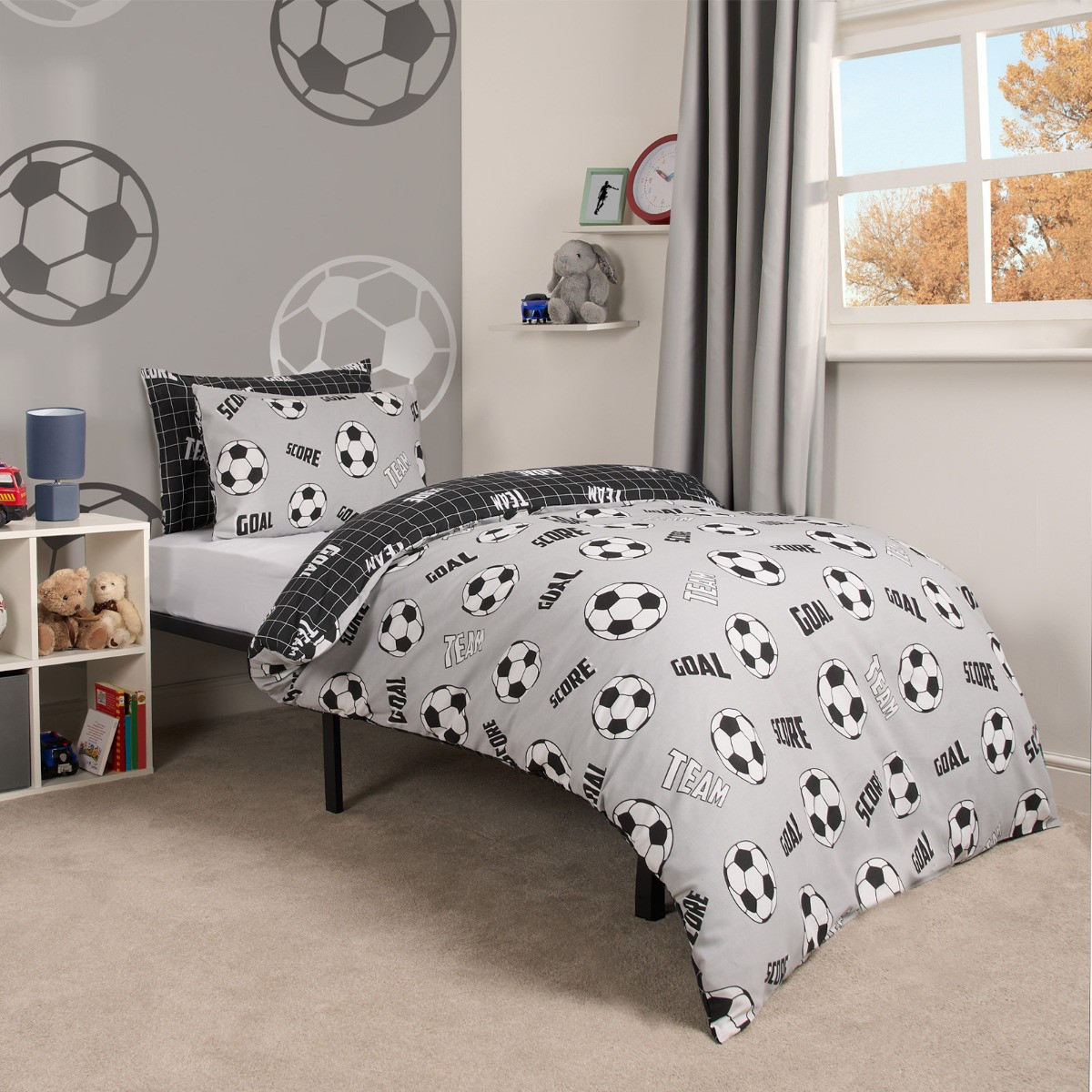 OHS Football Duvet Set, Grey - Double>