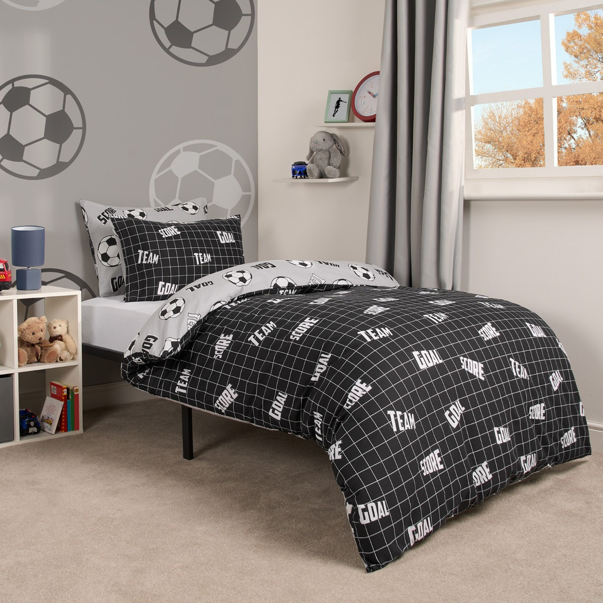 OHS Football Duvet Set, Grey - Double>