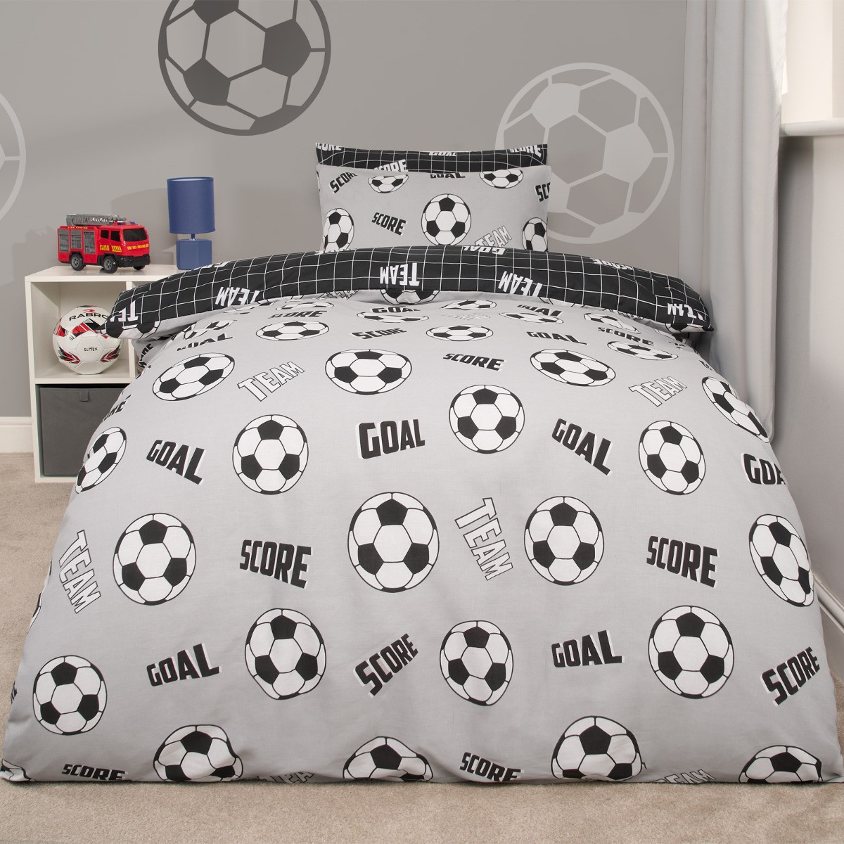 OHS Football Reversible Duvet Set Grey