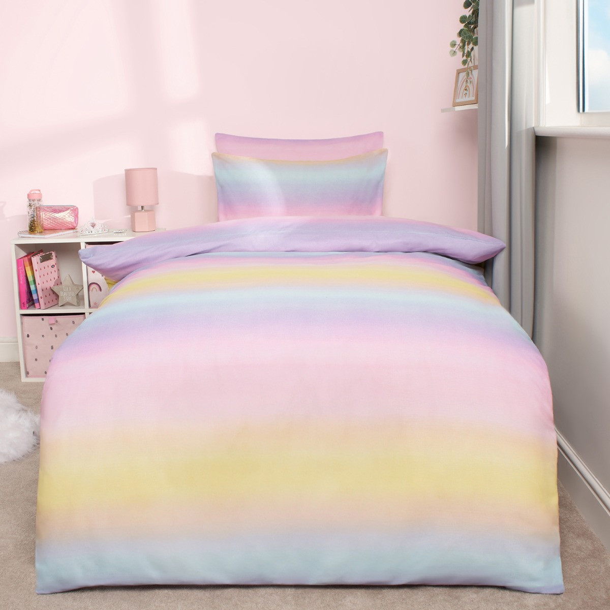 OHS Rainbow Ombre Duvet Set - Multi>