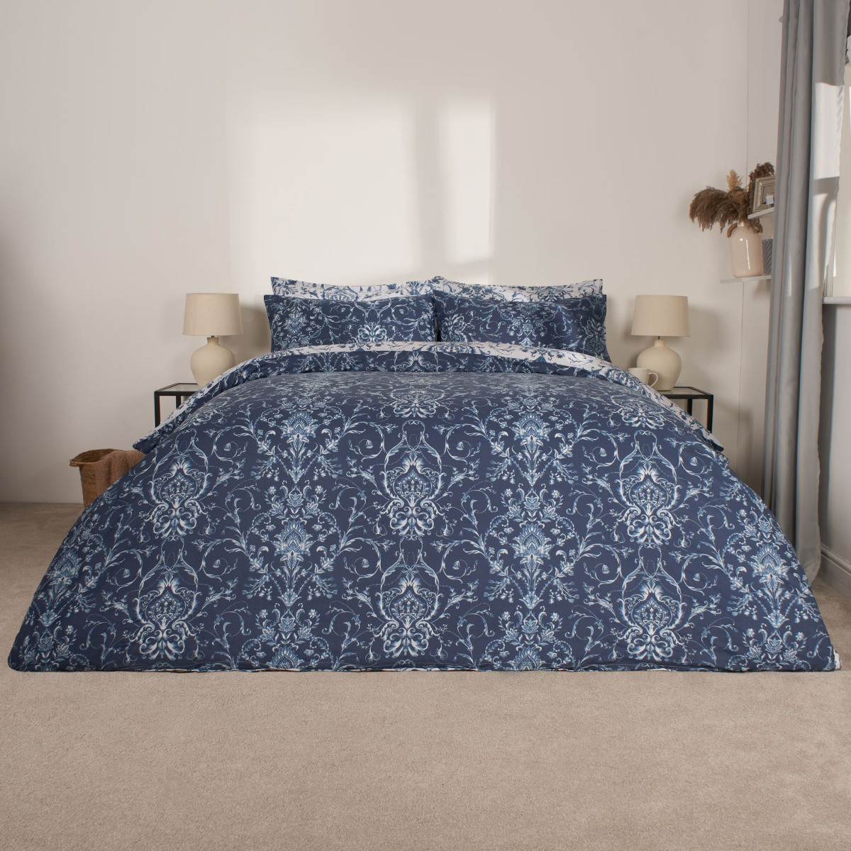 Dreamscene Paisley Duvet Set - Navy>