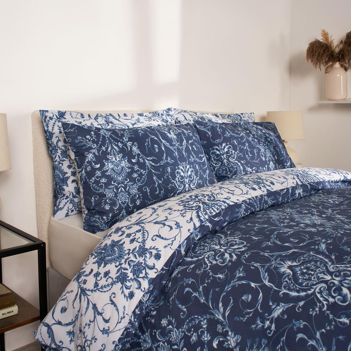 Dreamscene Paisley Duvet Set - Navy>