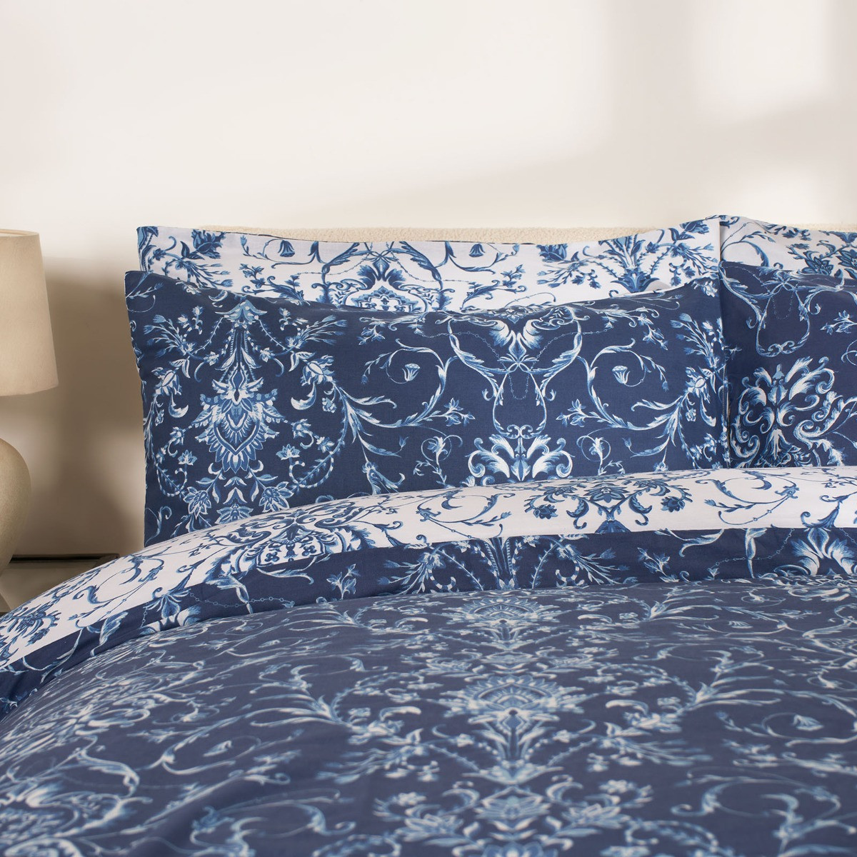 Dreamscene Paisley Duvet Set - Navy>