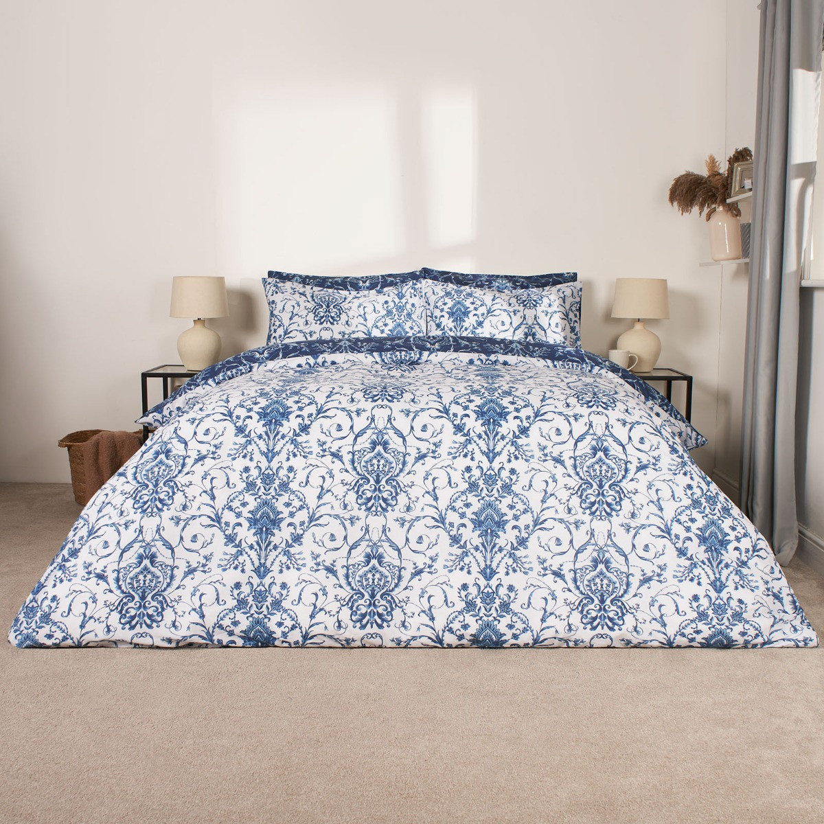 Dreamscene Paisley Duvet Set - Navy>