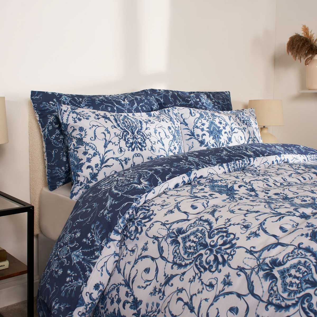 Dreamscene Paisley Duvet Set - Navy>