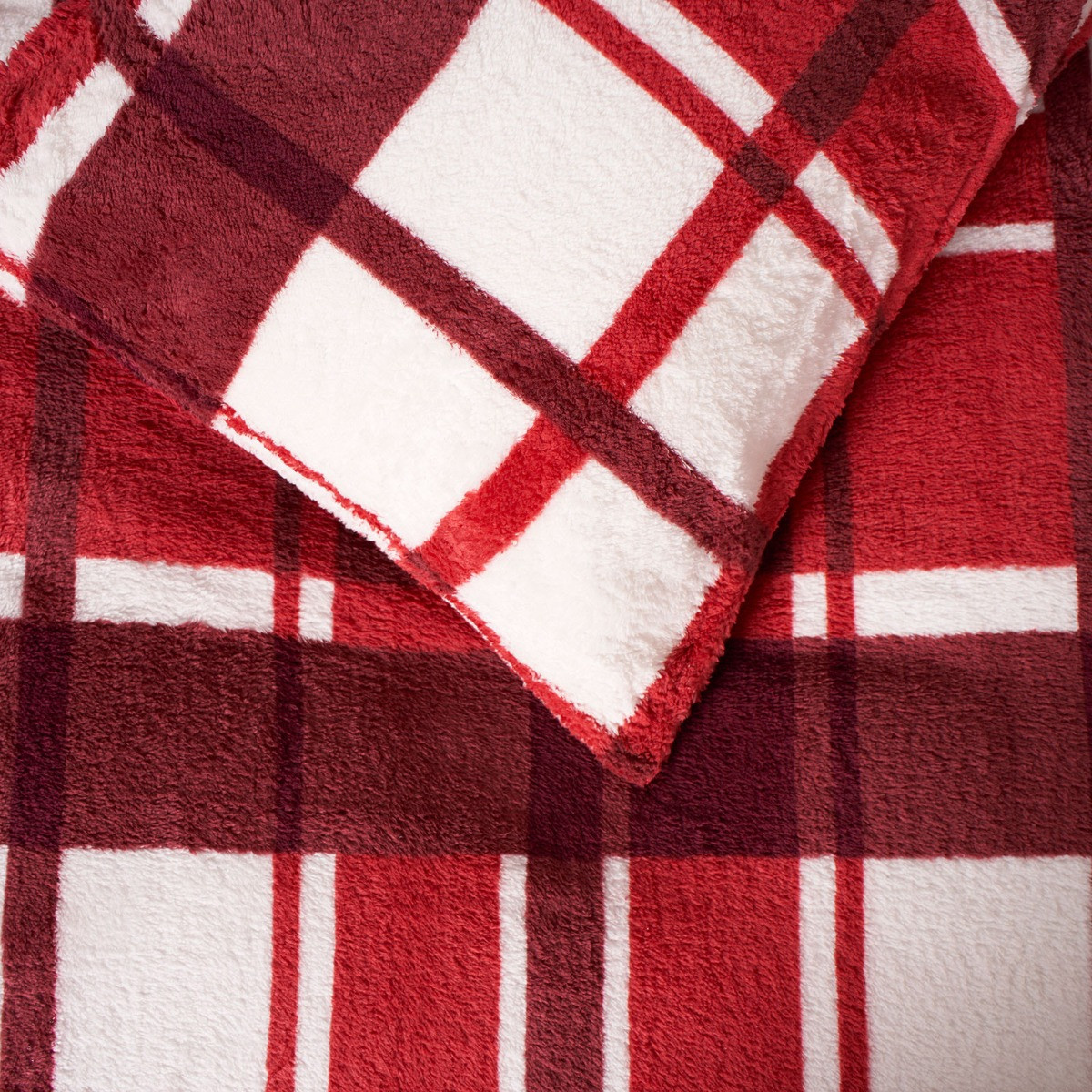 OHS Check Teddy Duvet Set - Red>