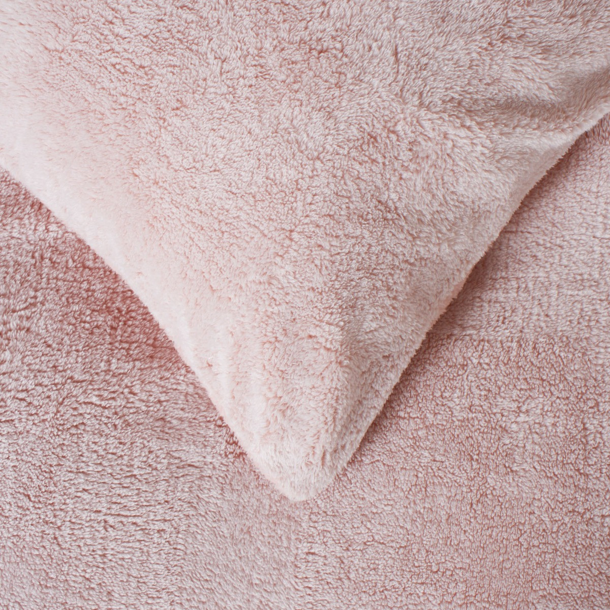 OHS Teddy Marl Duvet Set - Blush>