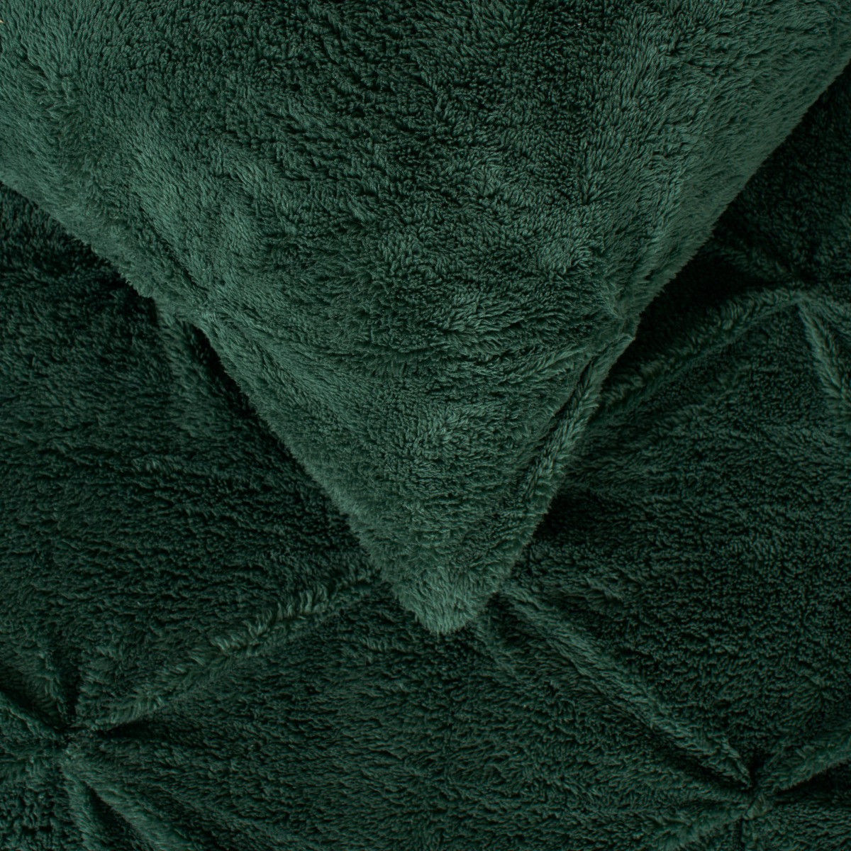 OHS Teddy Pintuck Duvet Set - Forest Green>