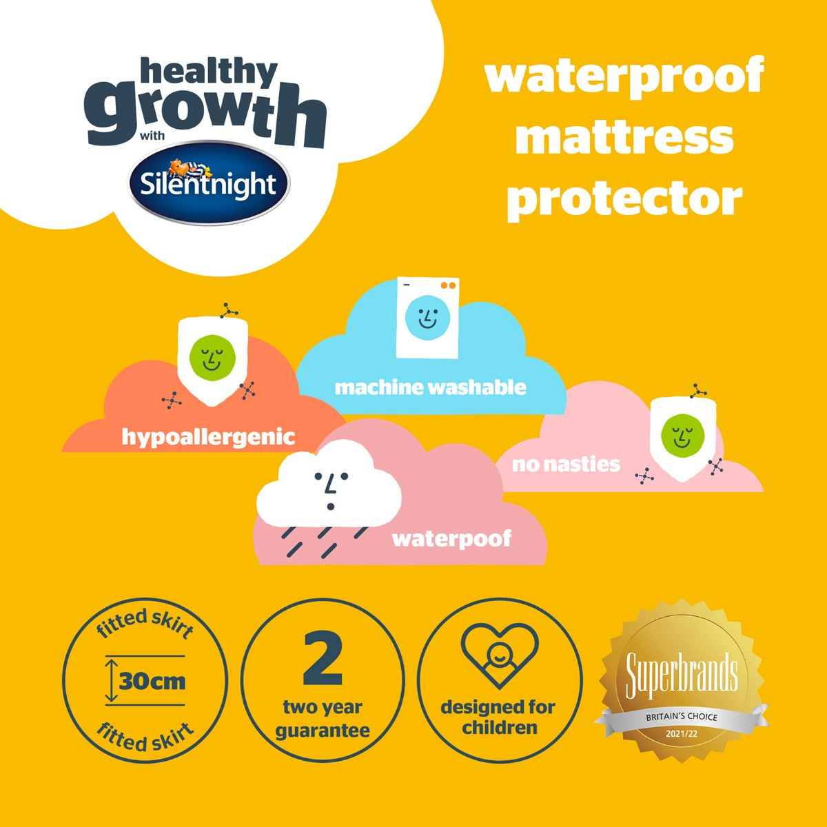 Silentnight Healthy Growth Waterproof Mattress Protector - Single>