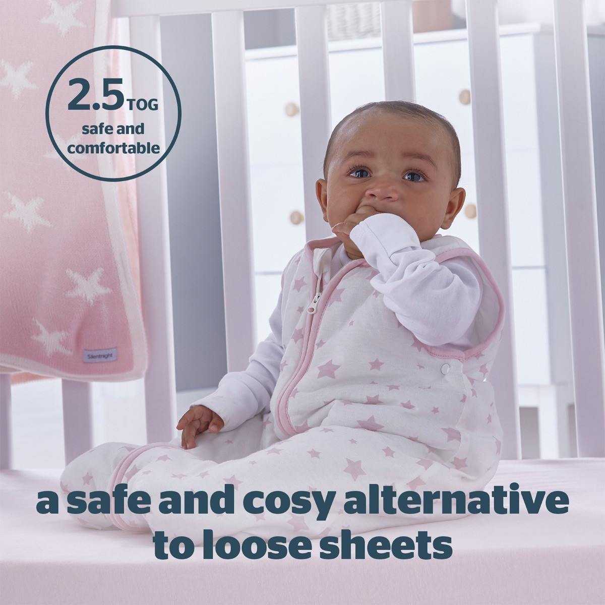 Silentnight Safe Nights Baby Sleeping Bag - Pink>