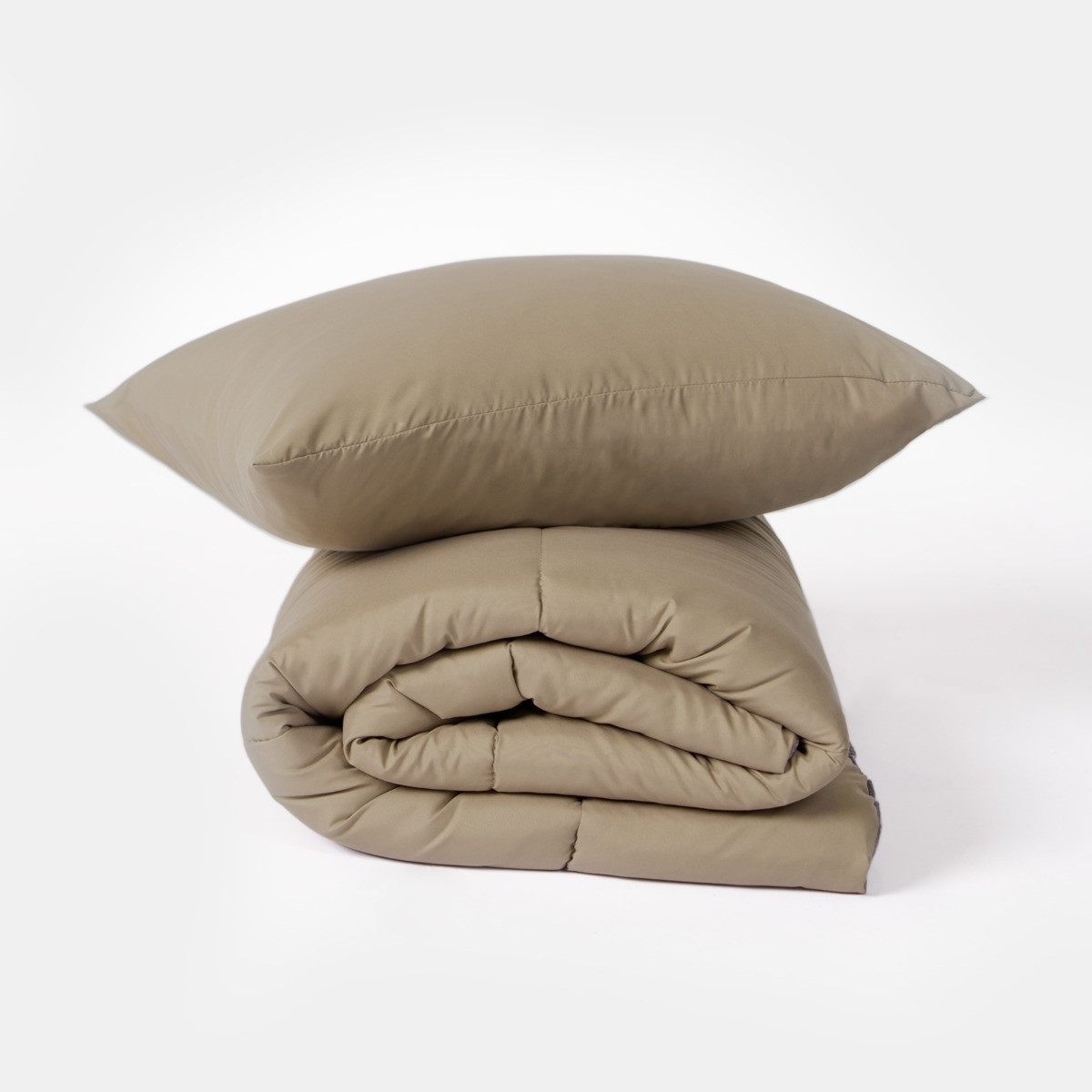 OHS Coverless 10.5 Tog Duvet With Pillowcase - Mink>