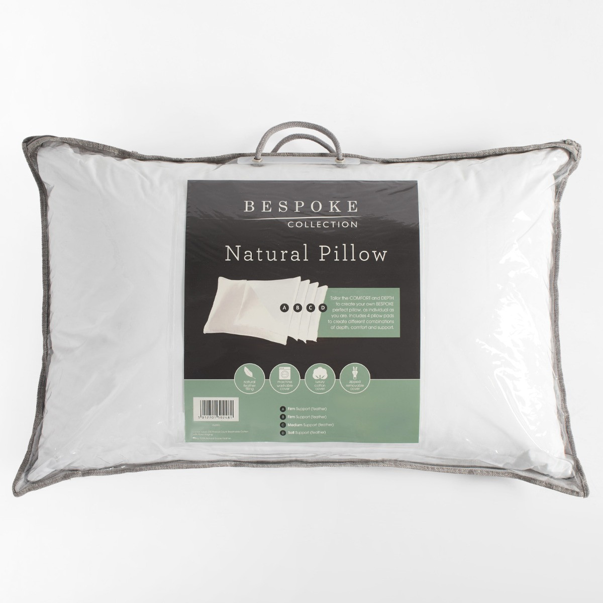 Bespoke Collection 4 In 1 Goose Feather Pillow, White - 1 Pack