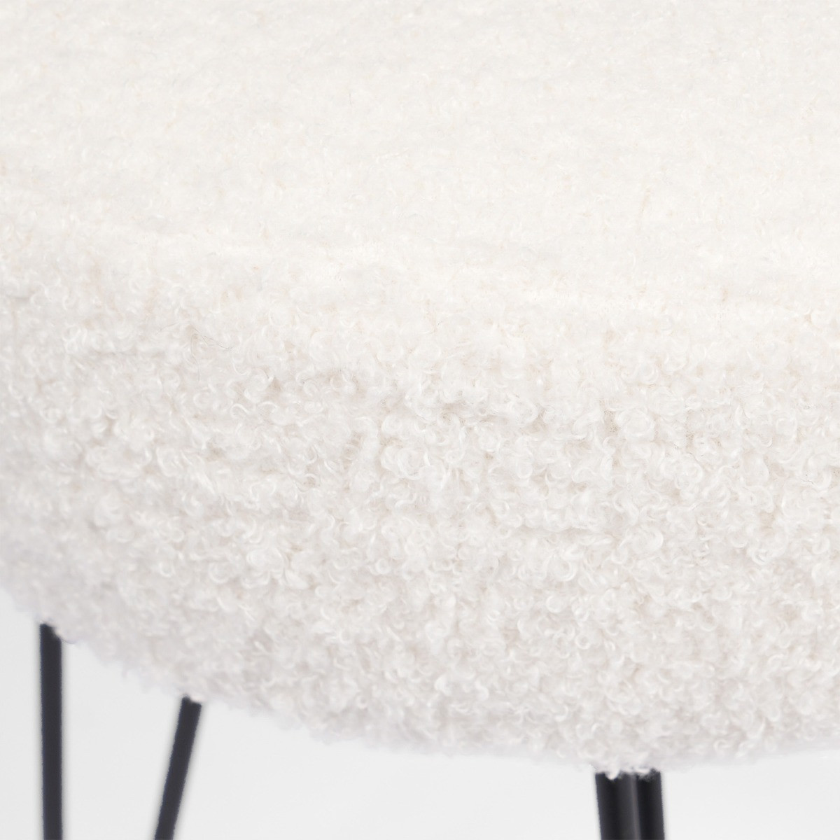 OHS Bouclé Hairpin Stool - White>