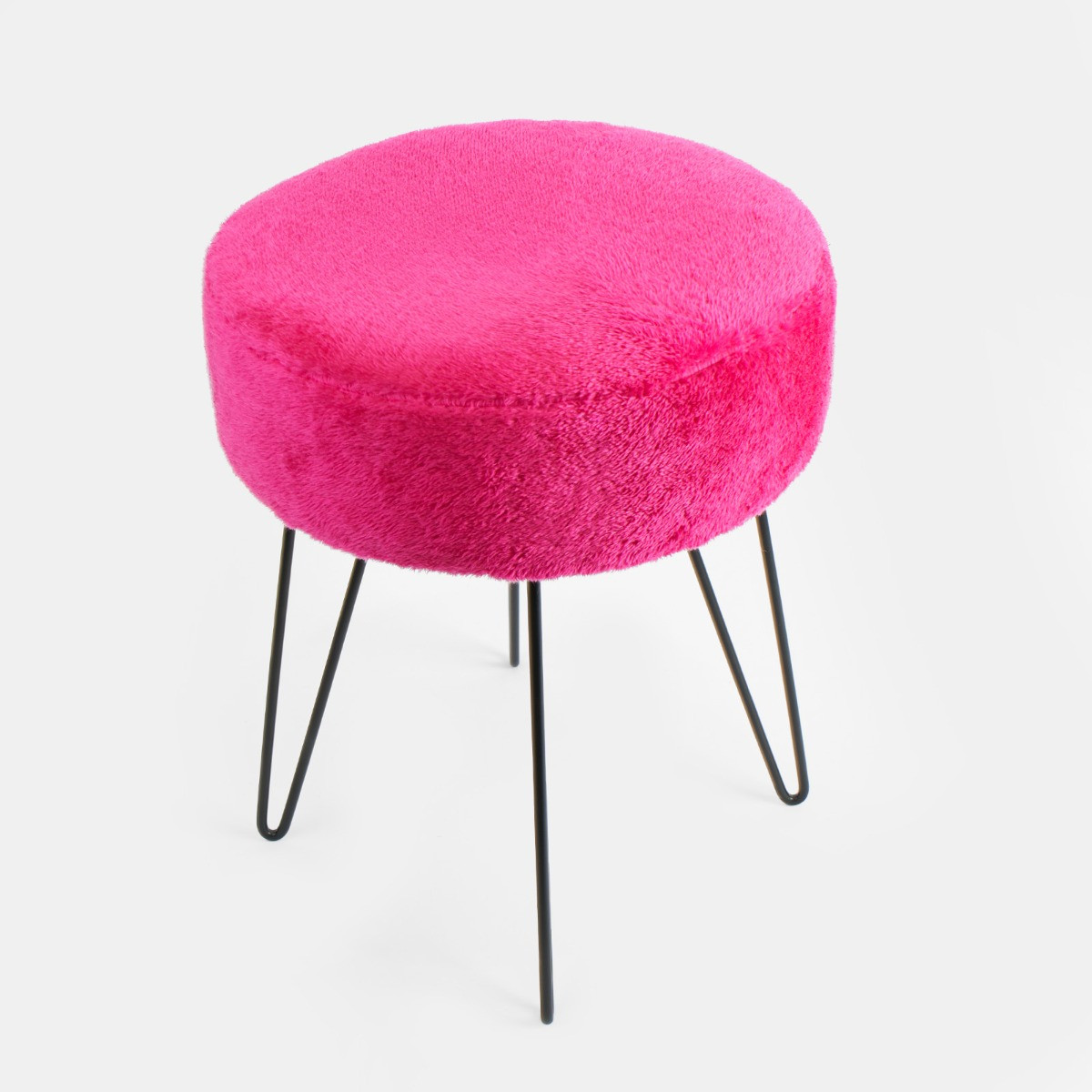 OHS Teddy Fleece Hairpin Stool - Fuchsia>