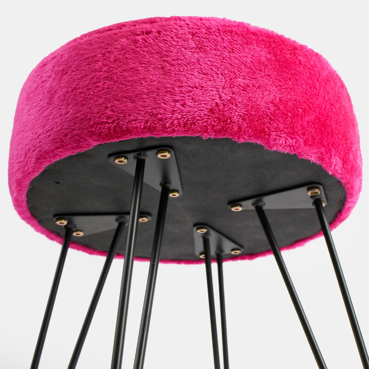 OHS Teddy Fleece Hairpin Stool - Fuchsia>