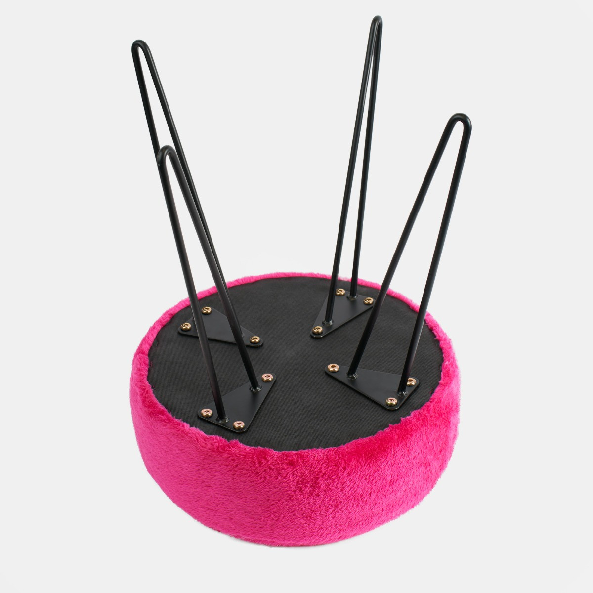 OHS Teddy Fleece Hairpin Stool - Fuchsia>