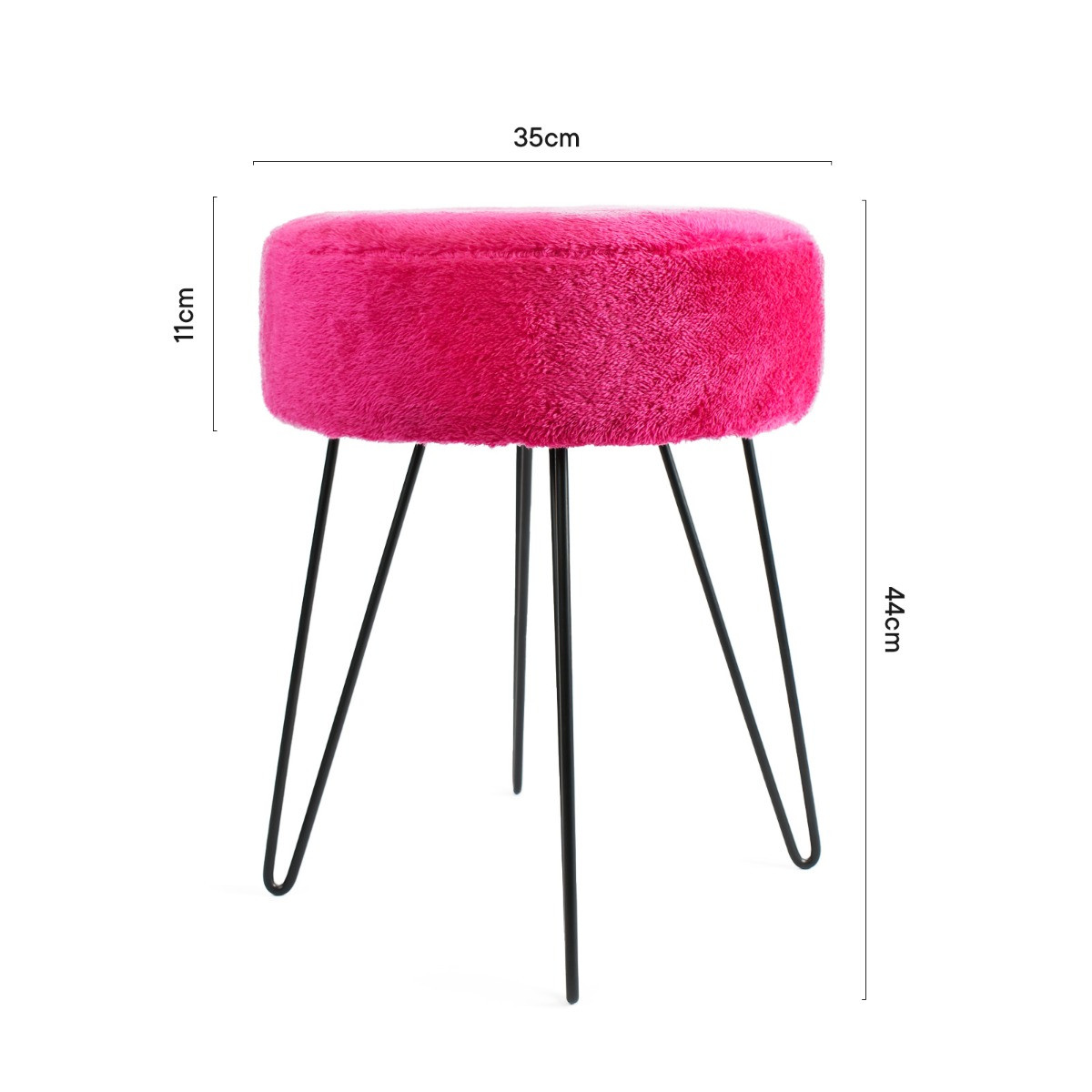 OHS Teddy Fleece Hairpin Stool - Fuchsia>