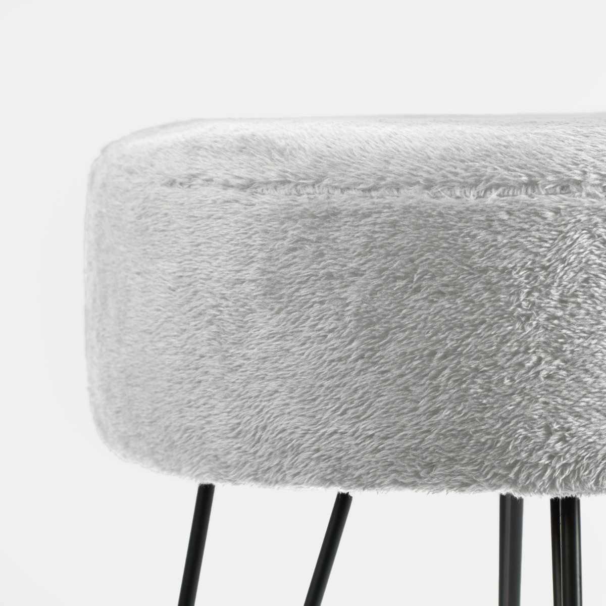 OHS Teddy Fleece Hairpin Stool - Grey>