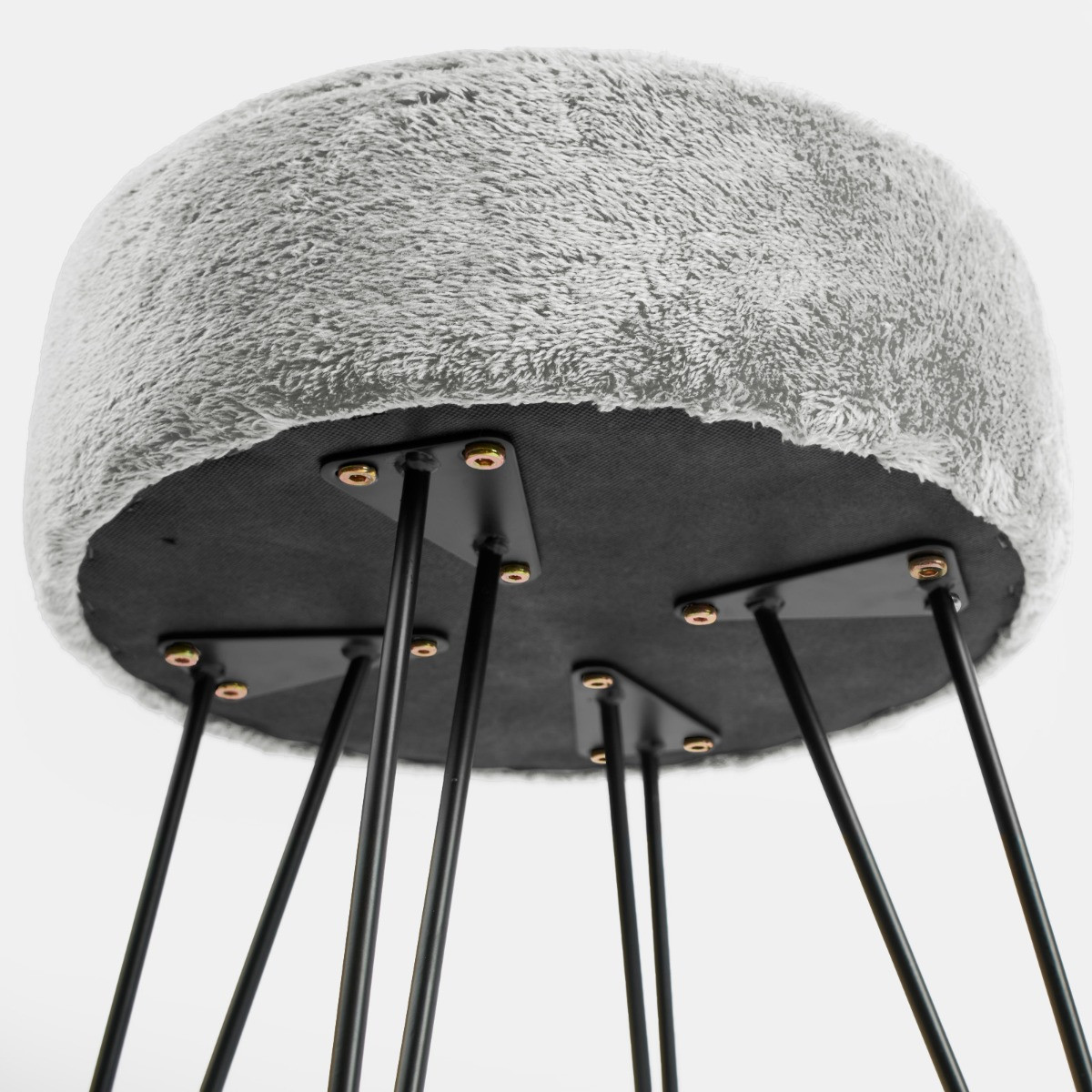 OHS Teddy Fleece Hairpin Stool - Grey>