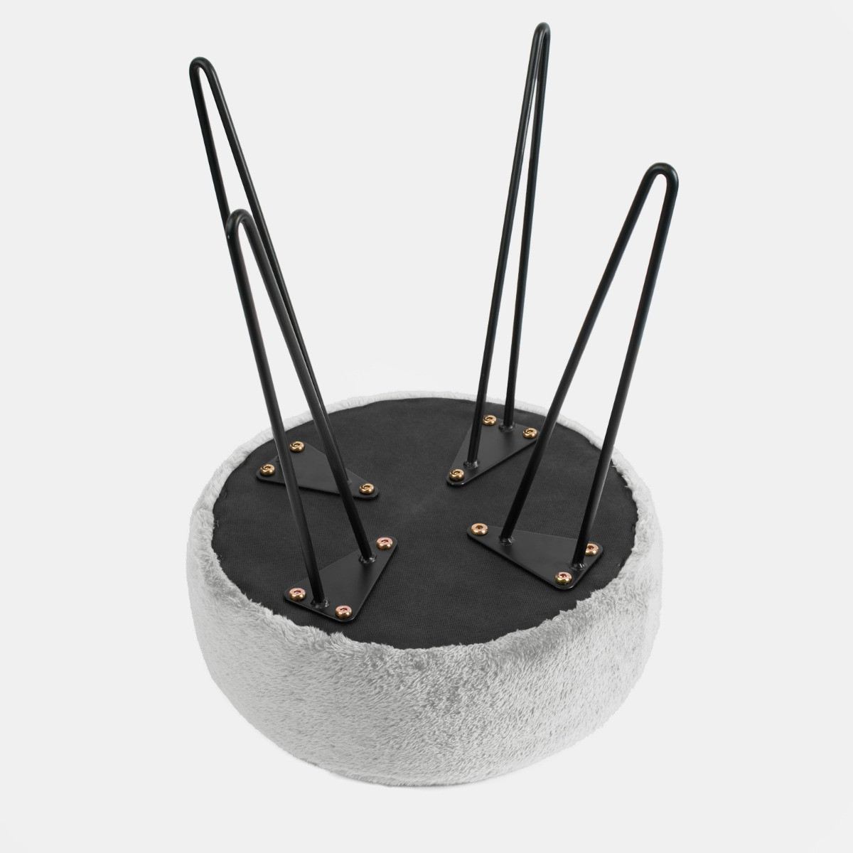 OHS Teddy Fleece Hairpin Stool - Grey>