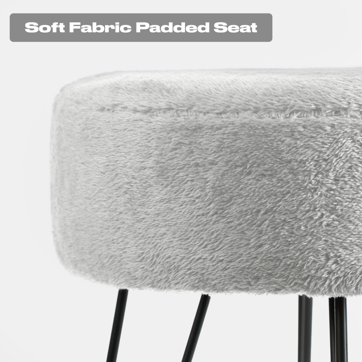 OHS Teddy Fleece Hairpin Stool - Grey>