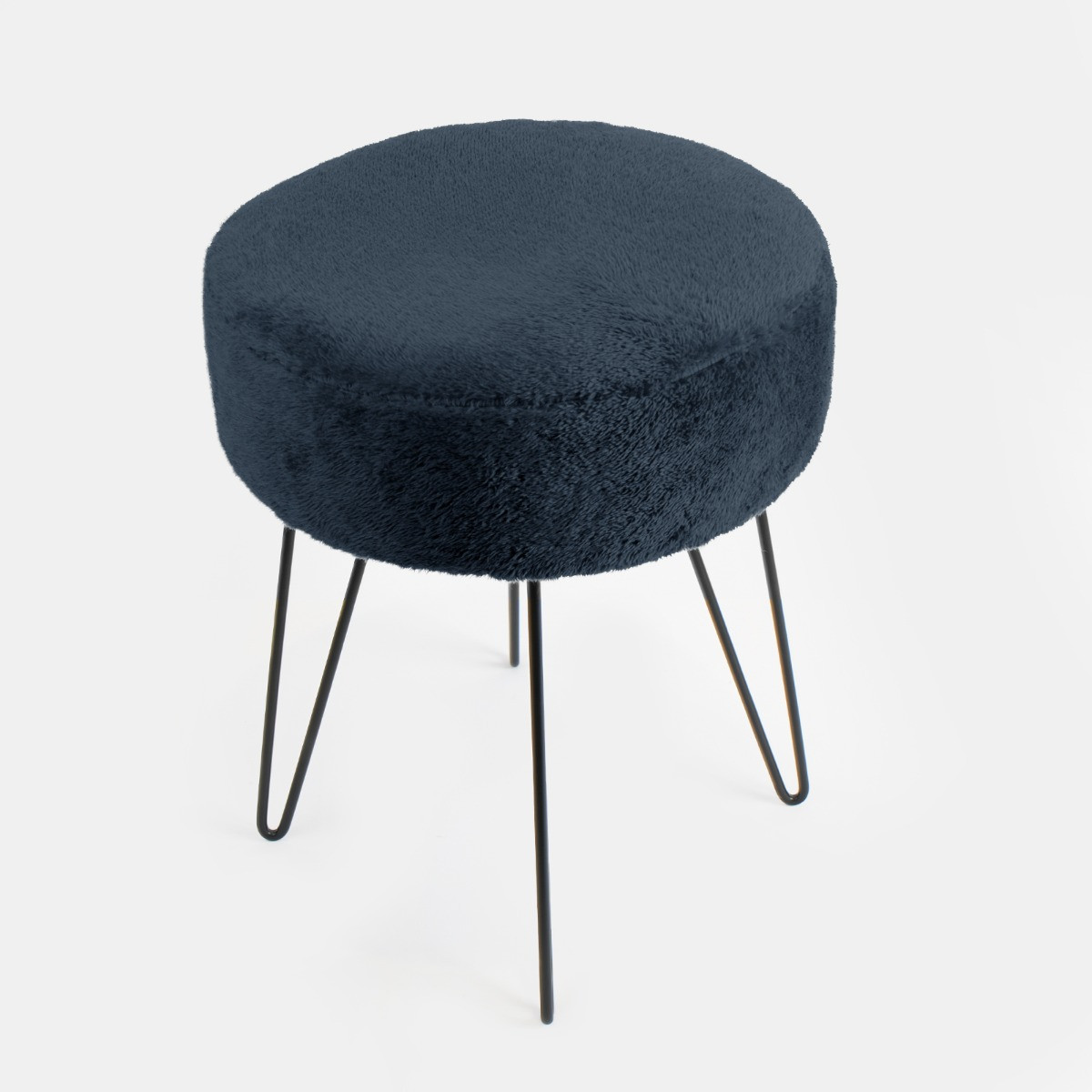 OHS Teddy Fleece Hairpin Stool - Navy>