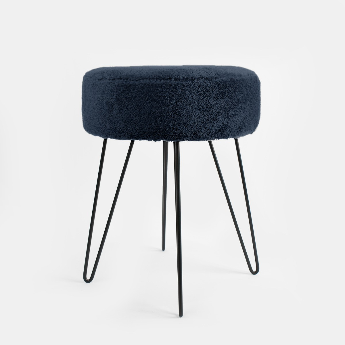 OHS Teddy Fleece Hairpin Stool - Navy>