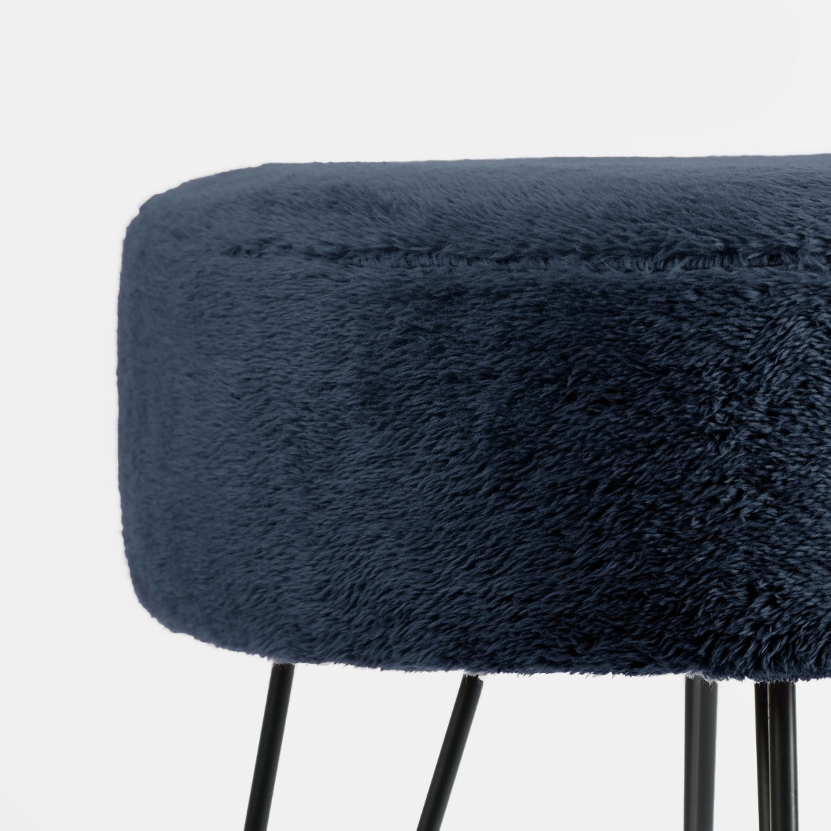 OHS Teddy Fleece Hairpin Stool - Navy>