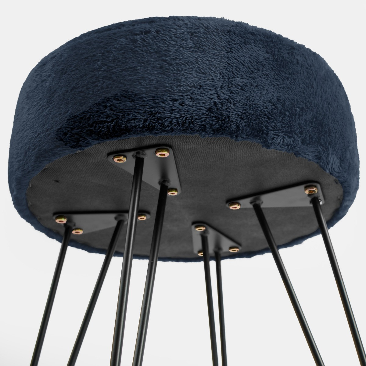 OHS Teddy Fleece Hairpin Stool - Navy>