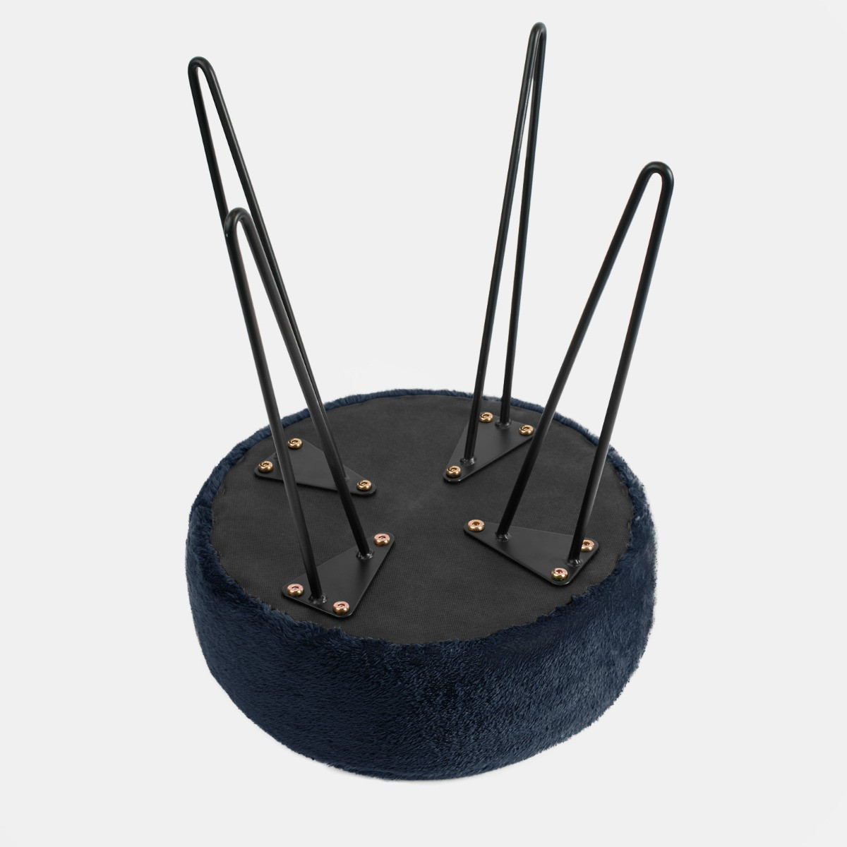 OHS Teddy Fleece Hairpin Stool - Navy>