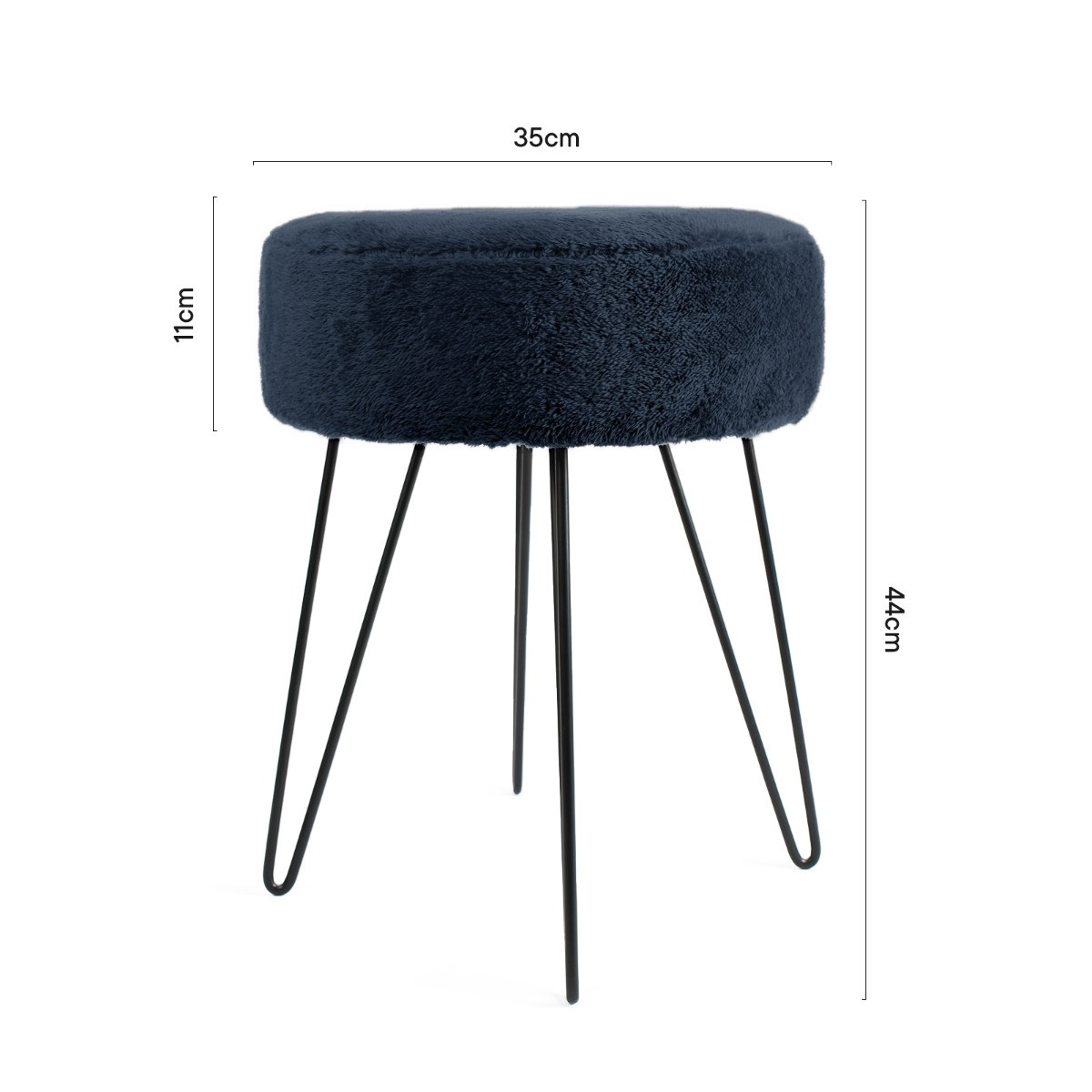 OHS Teddy Fleece Hairpin Stool - Navy>