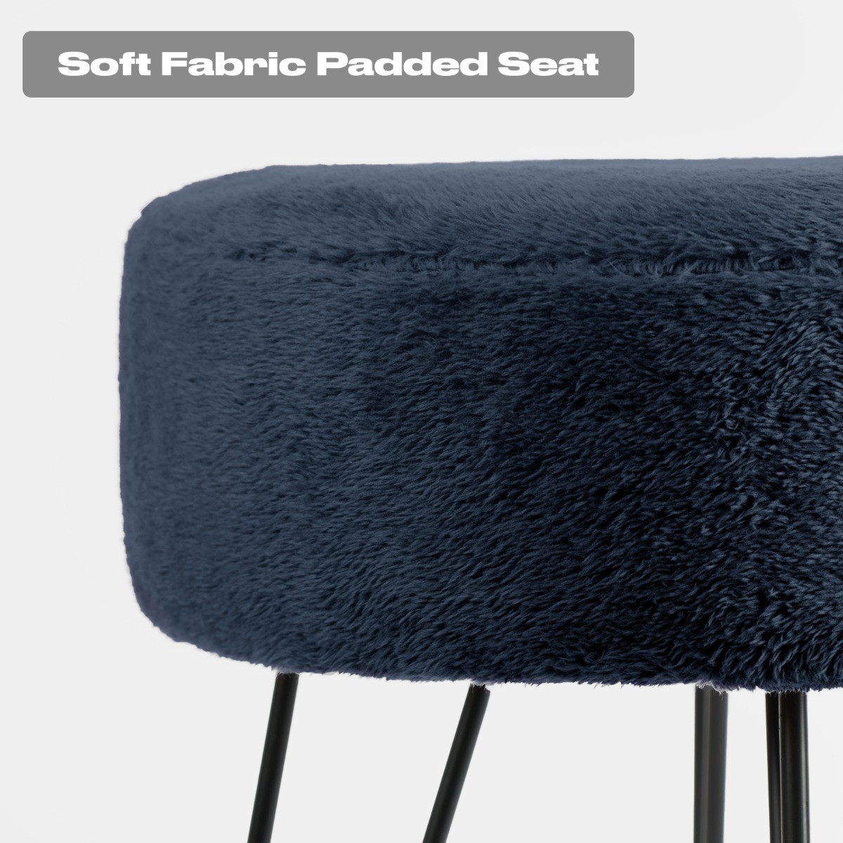 OHS Teddy Fleece Hairpin Stool - Navy>