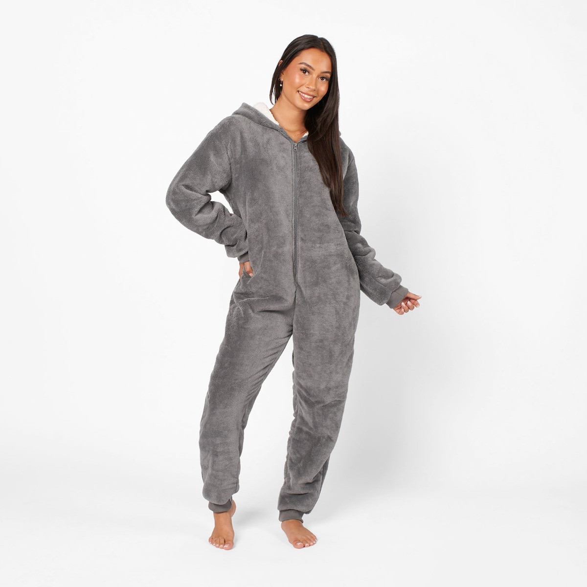 OHS Coral Fleece Onesie, Medium - Charcoal>