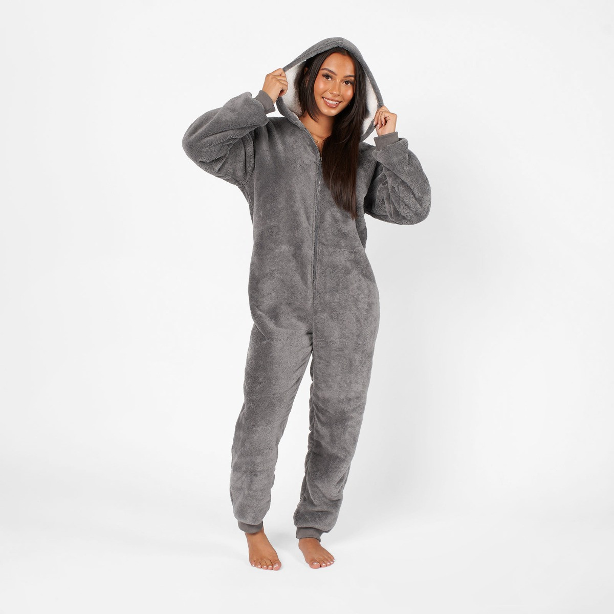 OHS Coral Fleece Onesie, Medium - Charcoal>