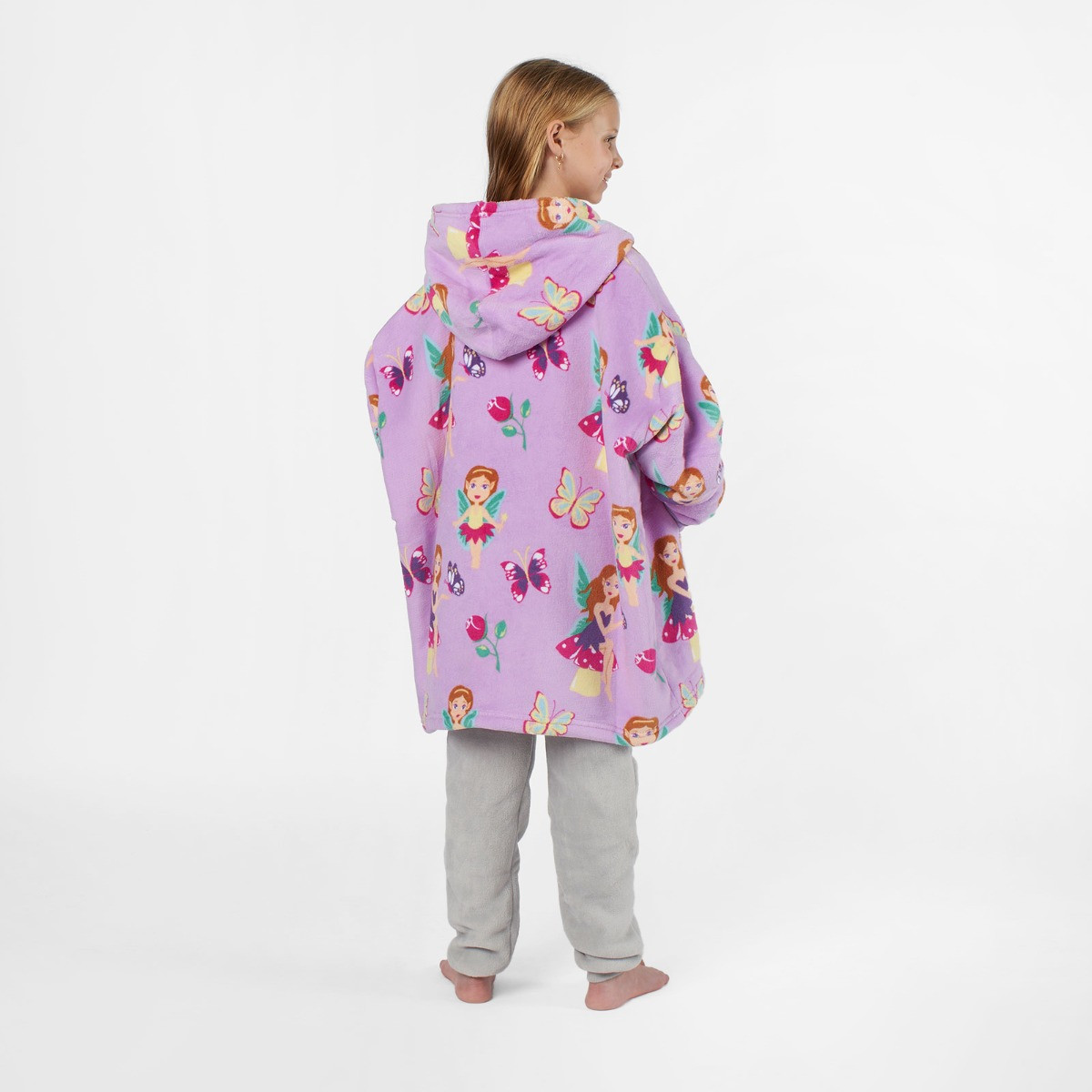 OHS Fairy Print Hoodie Blanket, Kids - Lilac>