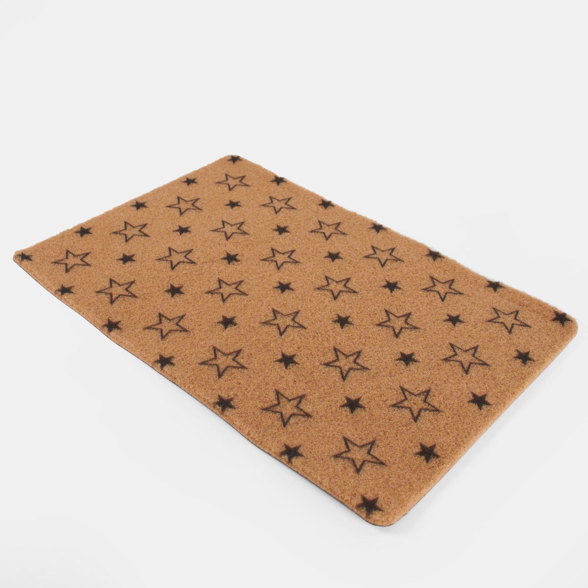 OHS Coir Look Star Print Doormat - Natural>