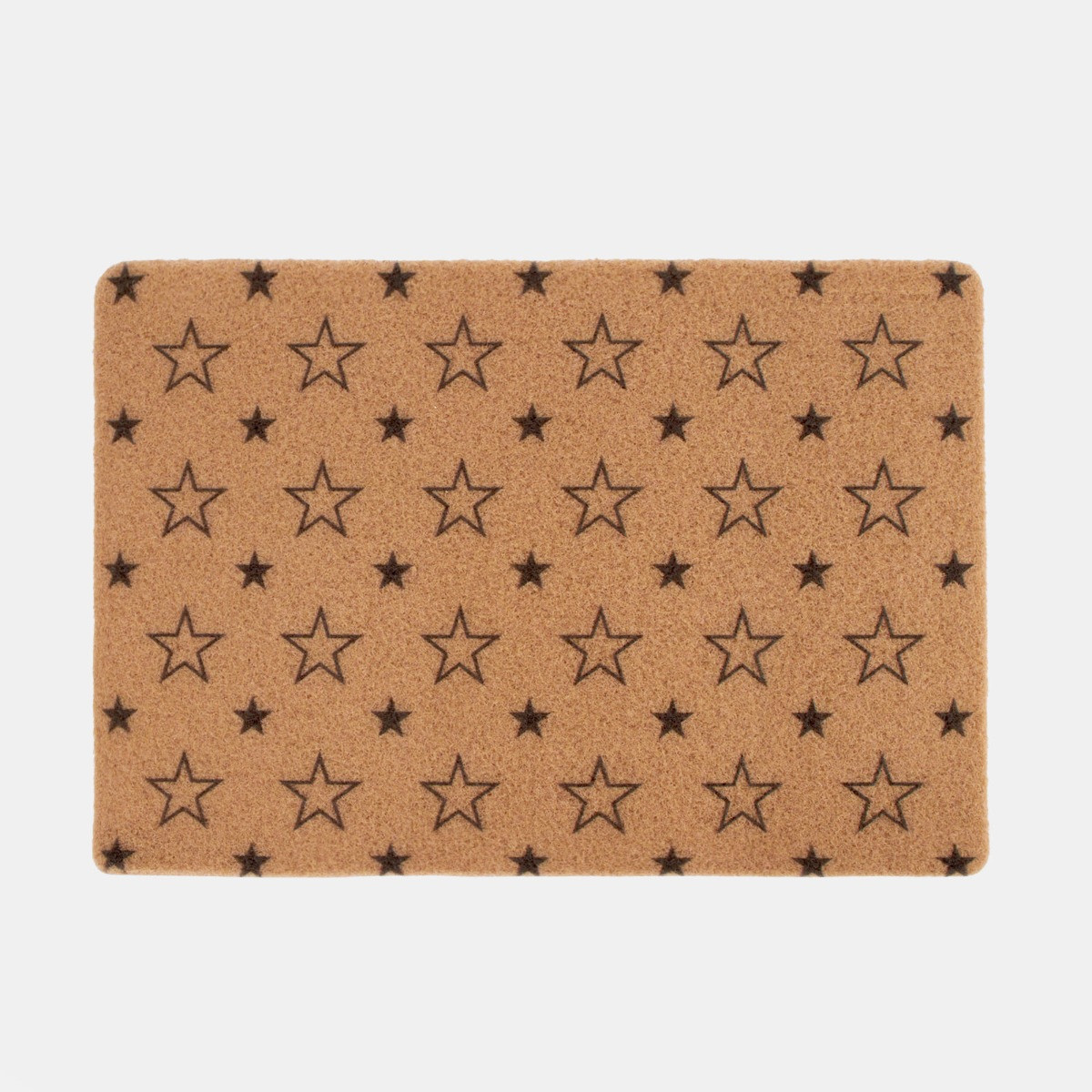 OHS Coir Look Star Print Doormat - Natural>