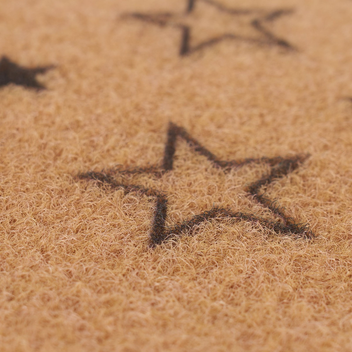 OHS Coir Look Star Print Doormat - Natural>