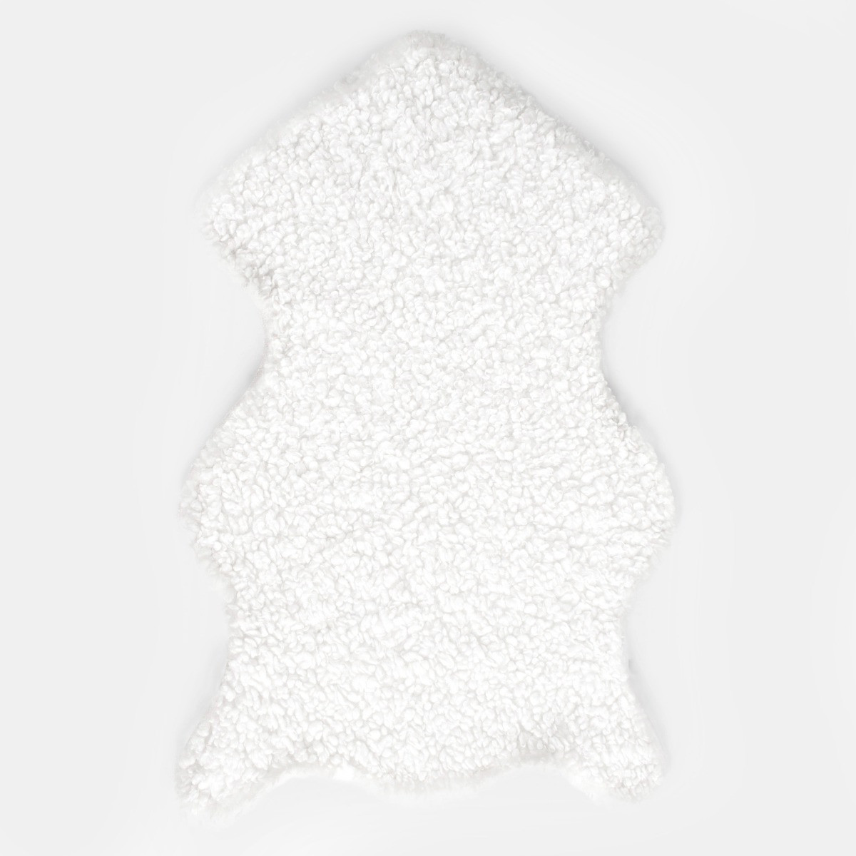 OHS Curly Sheepskin Faux Fur Rug, White - 60 x 90cm>